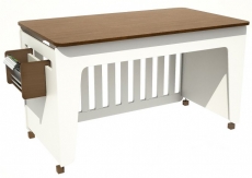 Ліжечко-трансформер IndigoWood Nova Kit 124,5x63,5cm indigo / white (зі з'ємною спинкою, колесами та ящиком)